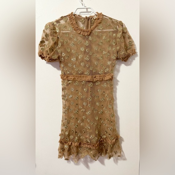 For Love and‎ Lemons Golden Garden Tulle Mini Dress Size S - Picture 2 of 4